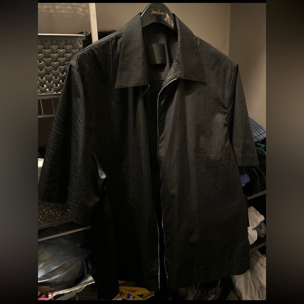 Givenchy Men's Jacquard Logo Full-Zip Dress Shirt ORG:720$ Authentic!
